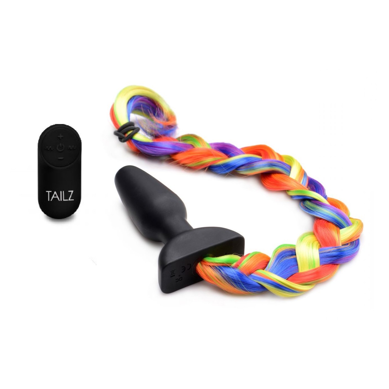 Remote Control Vibrating Rainbow Pony Tail Anal Plug